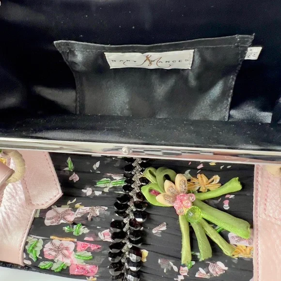 Mary Frances Floral Embellished Black and Pink Handbag - Picture 8 of 8